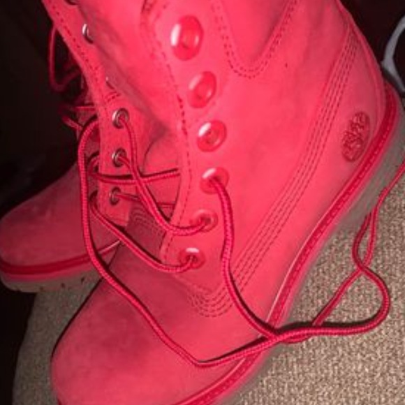 women size 6 timberlands that are red I grew out of these pretty fast - Picture 3 of 3